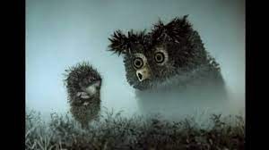 Create meme: cartoon hedgehog in the fog, hedgehog in the fog