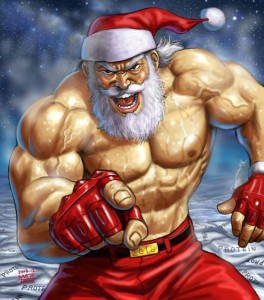 Создать мем: с новым годом бодибилдинг, muscle santa, брутальный дед мороз