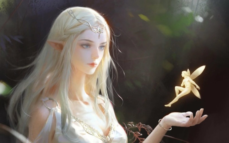 Create meme: Fantasy elf, an elf with white hair, beautiful elf art