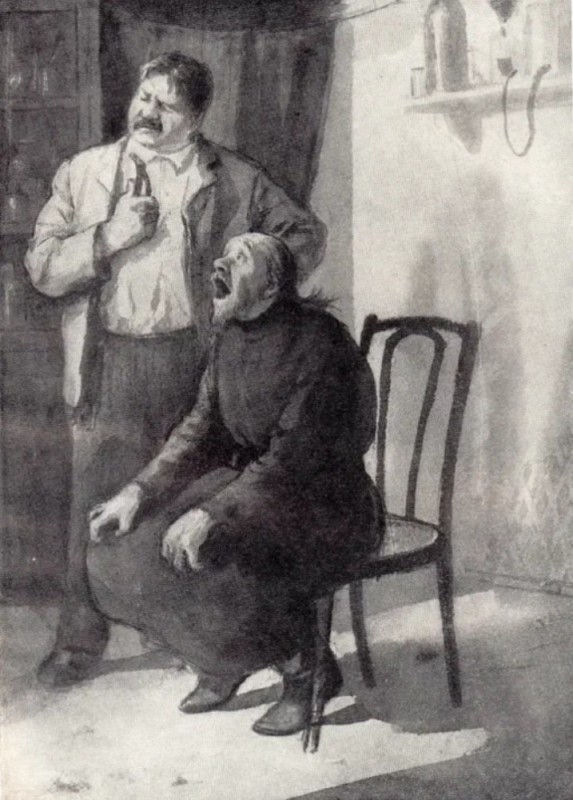 Create meme: illustration for Chekhov's short story surgery, Chekhov surgery, illustration for the story surgery