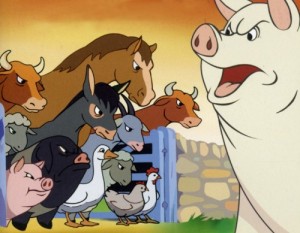 Создать мем: книга la ferme des animaux на русском языке, hayvan çiftliği, след сериал скотный двор