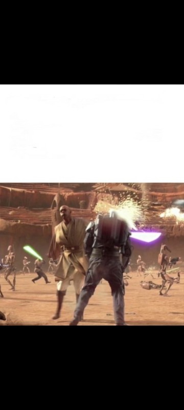 Create meme: star wars , Star wars jedi on geonosis, star wars