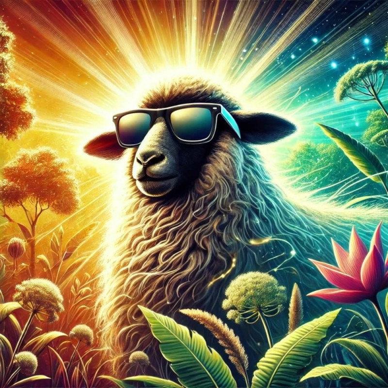 Create meme: A sheep with glasses, The sheep with glasses, sheep 