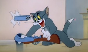 Create meme: Tom and Jerry Tom with a gun, the cat from Tom and Jerry, Tom and Jerry