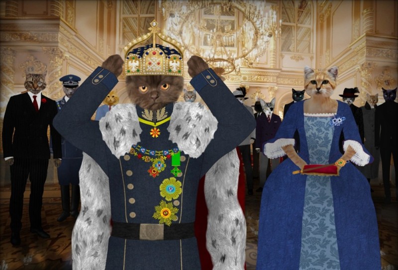Create meme: cat , royal cats, king 