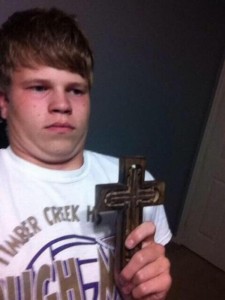 Create meme: the kid with the cross MEM, meme guy with the cross, the guy with the cross MEM
