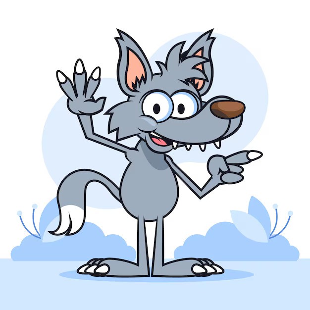 Create meme: Cartoon wolf, The good wolf cartoon, The cartoon wolf