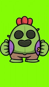 Create meme: spike from brawl stars art, spike brawl stars, cartoon heroes brawl stars