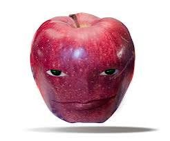 Create meme: An apple with a face meme, apples, The evil apple