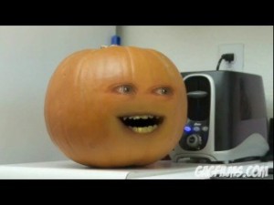 Create meme: Hey Apple, Hey pumpkin, annoying orange pumpkin