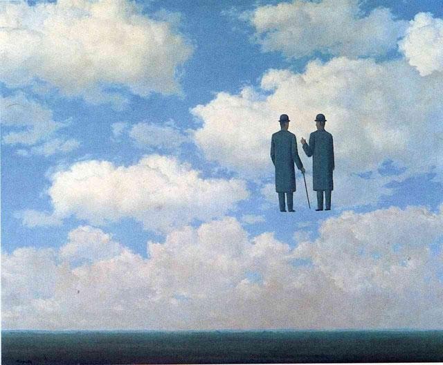 Create meme: Rene Magritte the art of conversation, Rene Magritte, paintings by Rene Magritte