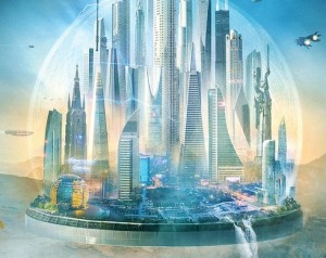 Create meme: futuristic city