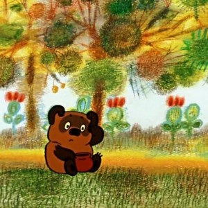 Create meme: vinipuha, Winnie the Pooh with honey