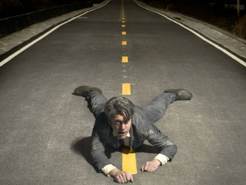 Create meme: a man is lying on the road, drunk drivers, drunk guys