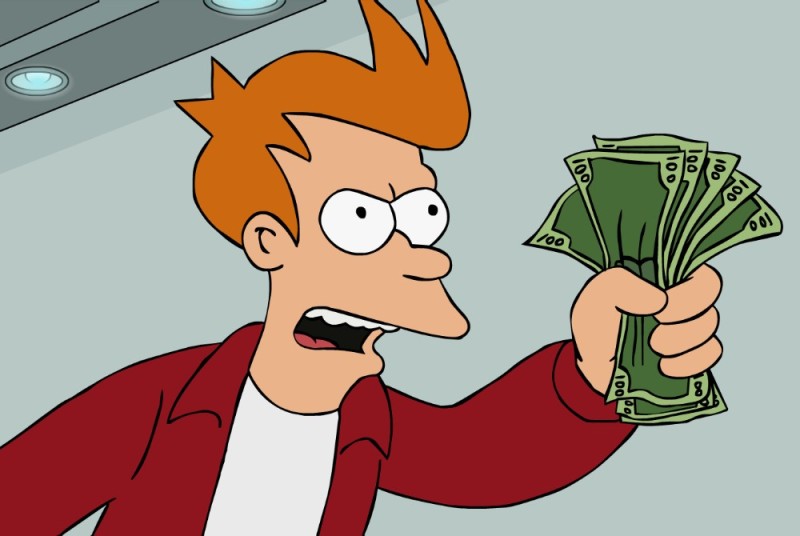 Create meme: meme take my money futurama, take my money, fry meme money