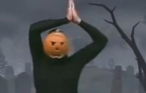 Create meme: dancing pumpkin meme, any-hoo-I'm a pumpkin meme, person with a pumpkin on his head
