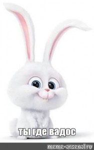 Create meme: white Bunny from the movie, white Bunny, the secret life of Pets snowball