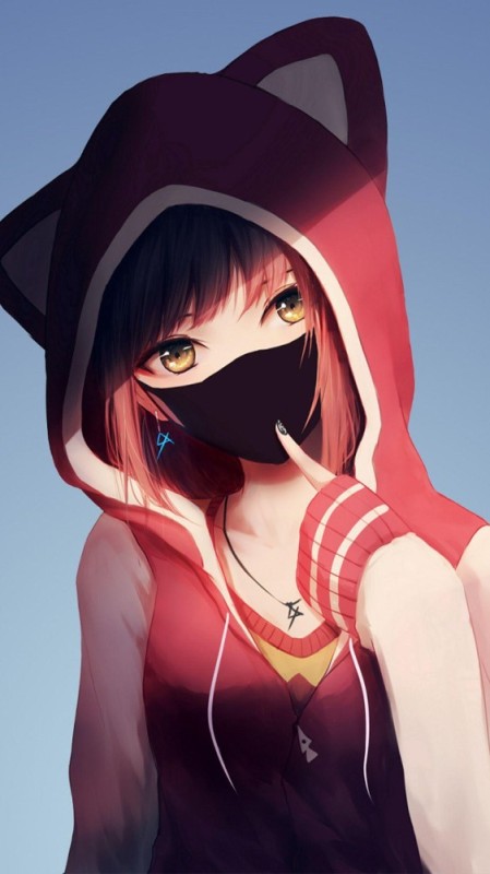 Create meme: drawings of girls from anime, anime girls, anime girl in the mask