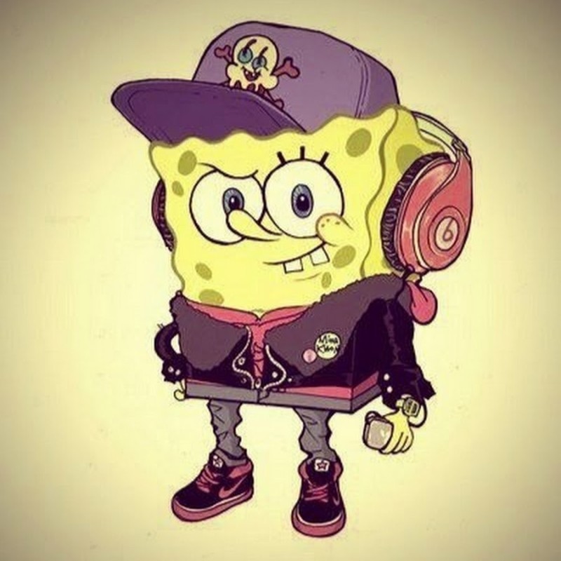 Create meme: cool spongebob, spongebob is cool, spongebob in a cap