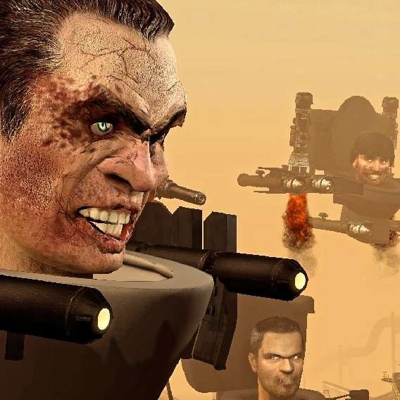 Создать мем: титан тв мэн, лицо, serious sam