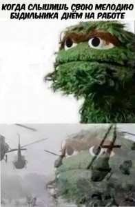 Create meme: sesame street Oscar, vietnam flashback meme, Vietnam flashbacks