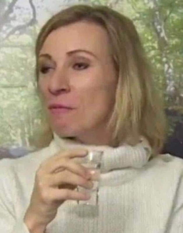 Create meme: Foreign Ministry zakharova, girl , Maria Zakharova is getting drunk