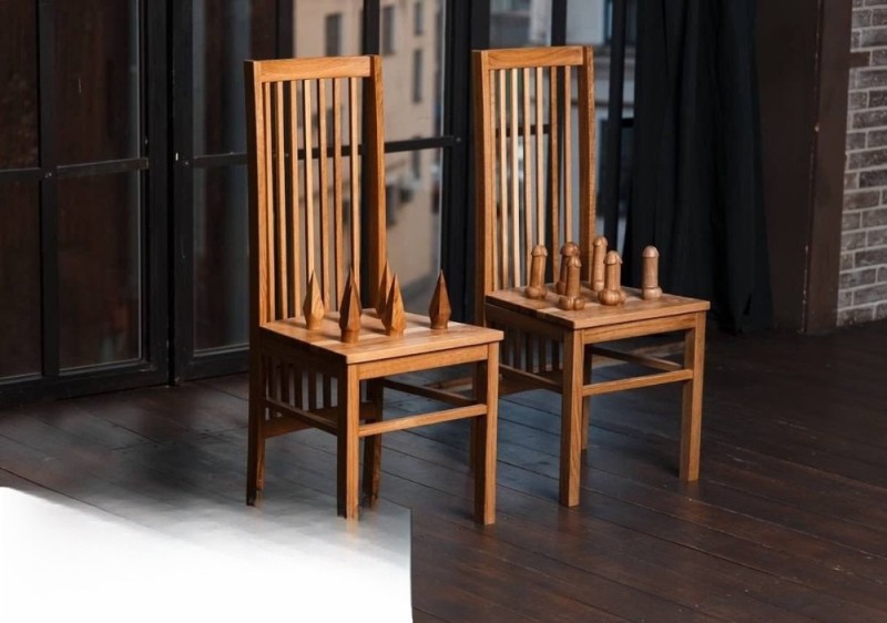 Create meme: wooden chair, wooden chair, two chairs