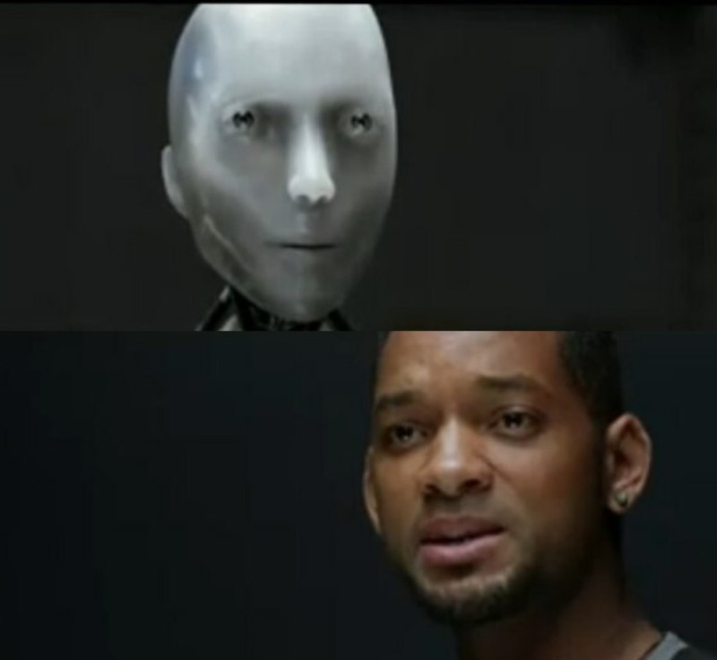 Create meme: a robot can write a symphony, I'm a robot Will Smith, you're just a robot