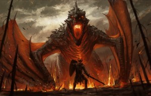 Create meme: fire dragon, monsters fantasy