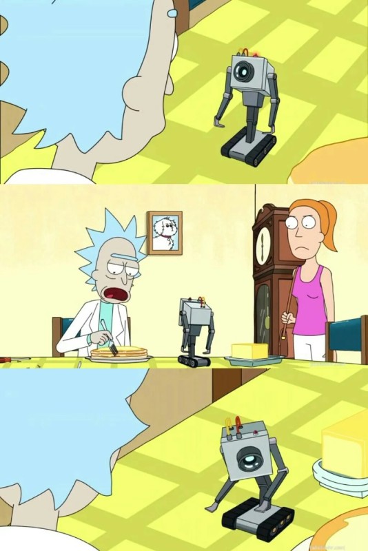 Create meme: the robot from Rick and Morty, Rick and Morty Rick, Rick and Morty meme