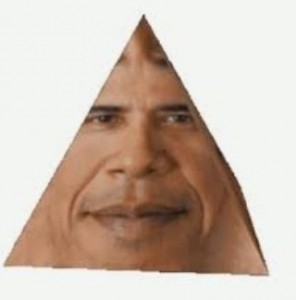 Создать мем: obamium, обама призма, треугольный обама