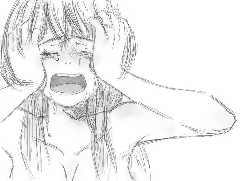 how to draw a sad anime girl crying