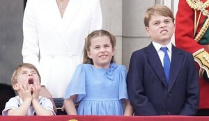 Создать мем: принцесса шарлотта кембриджская, принц уильям и кейт миддлтон, принц джордж и принцесса шарлотта