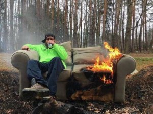 Create meme: Burning sofa