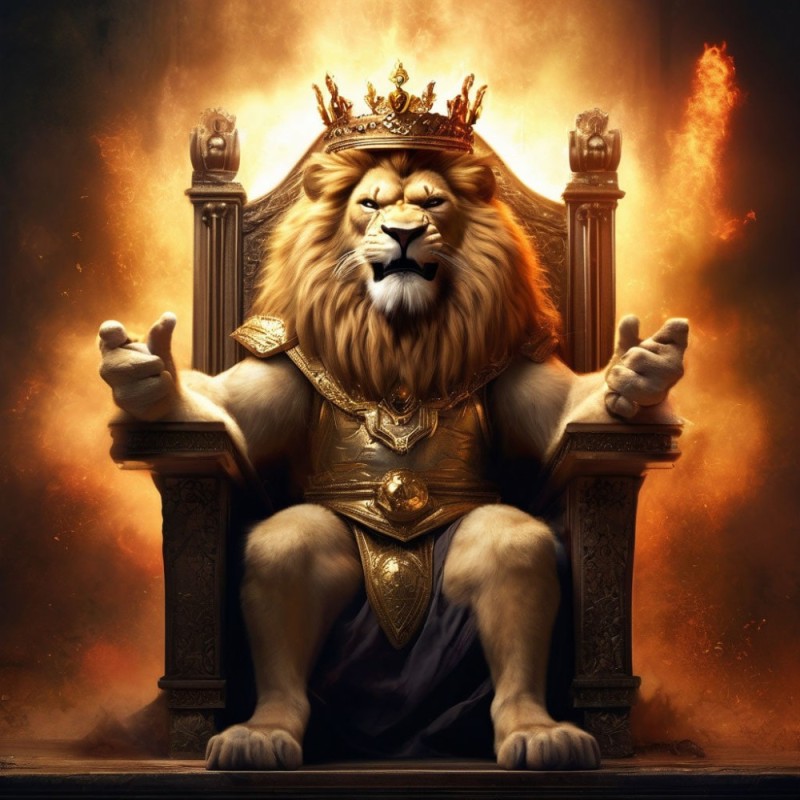 Create meme: lion crown, the lion king, The lion is the king