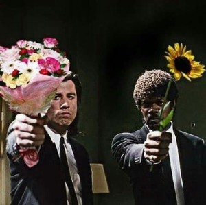 Create meme: happy birthday meme, love flowers, pulp fiction