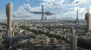 Создать мем: futuristic city, будущее, париж арт