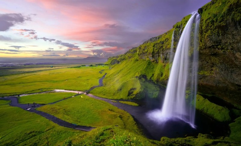 Create meme: waterfall , seljalandsfoss waterfall iceland, seljalandsfoss waterfall