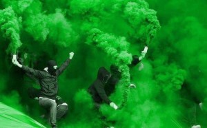 Create meme: smoke bomb, colored smoke, smoke green