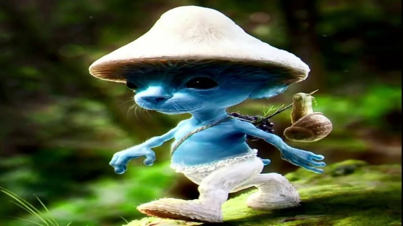 Создать мем: смурфики, смурфики в реальной жизни, smurf cat