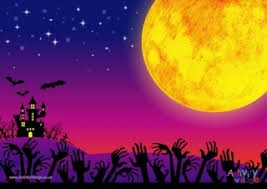 Create meme: Halloween background, moon cartoon, pictures of the Halloween moon