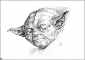 Создать мем: sketch, drawing, yoda