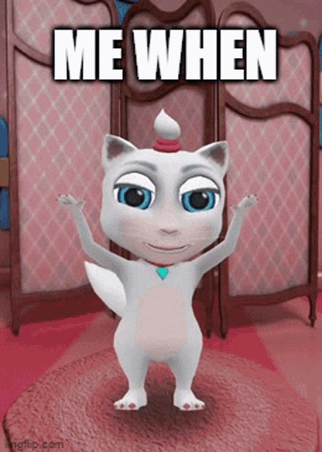 Create meme: The game is my talking cat, my talking Angela , My talking cat is dancing