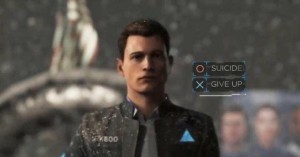 Create meme: Connor Android, detroit become human'connor, detroit become a human meme to surrender