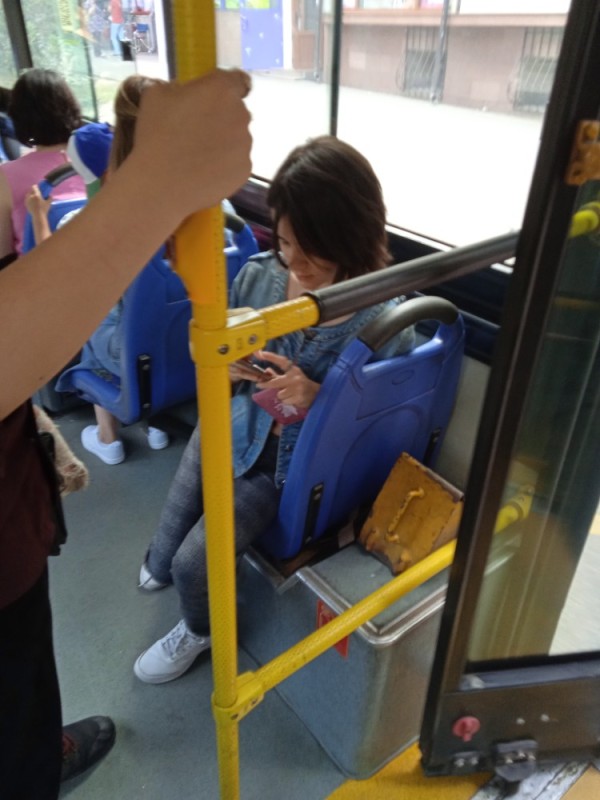 Create meme: handrail on the bus, bus routes, city bus