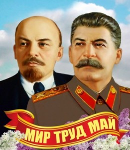 Create meme: totalitarian, Lenin and Stalin, May 1