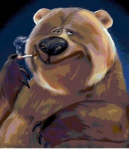 Создать мем: медведь с сигаретой, медведь рисунок, медведь иллюстрация