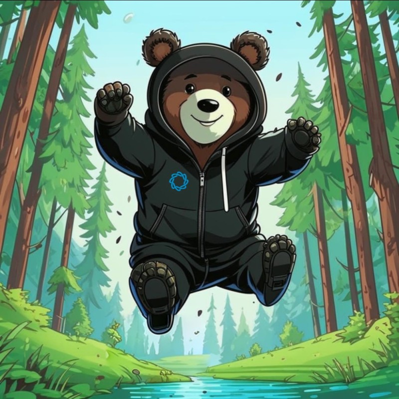 Create meme: Mr. panda, bear cartoon, black bear