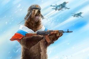 Создать мем: россия медведь, медведь в ушанке, медведь с калашом