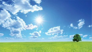 Create meme: sky sun clouds, blue sky, field and blue sky